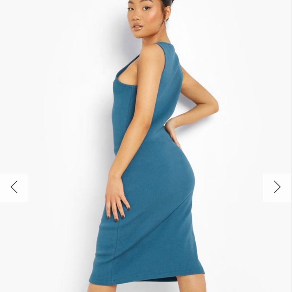 Petite Heavy Rib Racer Bodycon Dress - Picture 2 of 2
